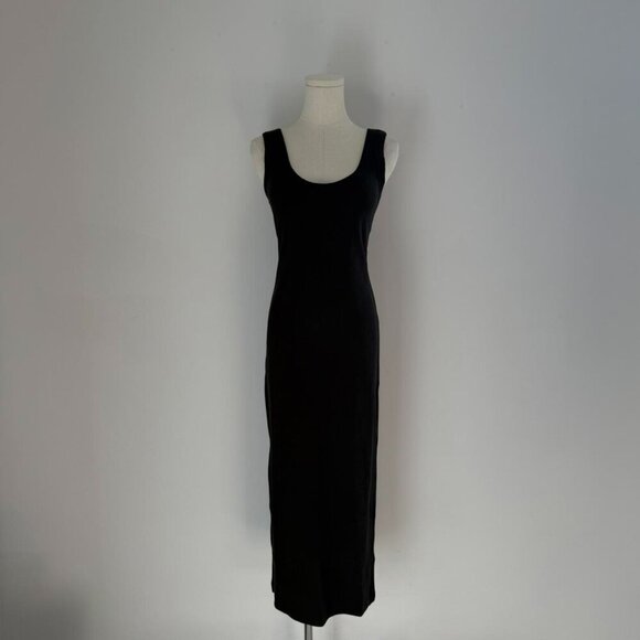 SoldOut.NYC Long Scoop It Up Dress | Black Ribbed Maxi | Womens Size Medium - Picture 1 of 5